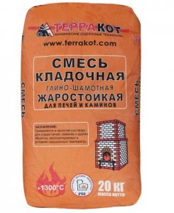 Смесь кладочная "Терракот" глино-шамотрная, жаростойкая 20 кг~